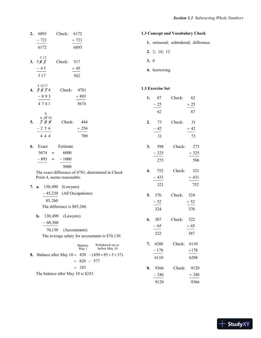 Solution Manual for Developmental Mathematics, 1st Edition, page 17