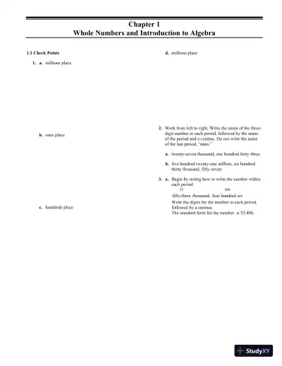 Solution Manual for Developmental Mathematics, 1st Edition - Page 5 preview image