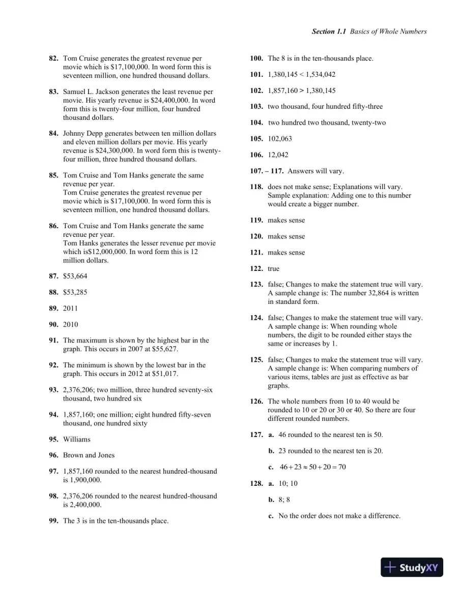 Solution Manual for Developmental Mathematics, 1st Edition, page 9