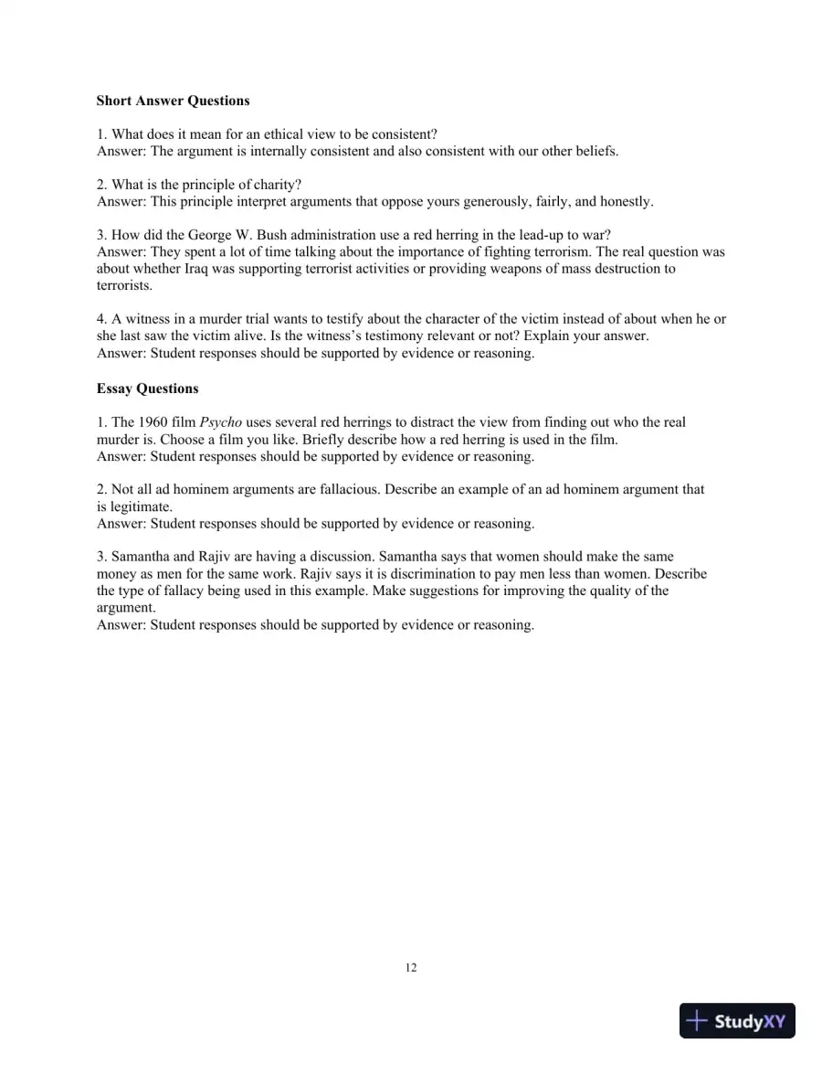 Consider Ethics: Theory, Readings, and Contemporary Issues, 4th Edition Test Bank, page 15