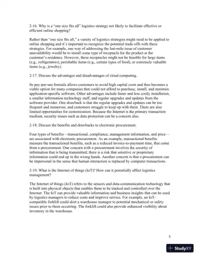 Contemporary Logistics , 12th Edition Solution Manual - Page 15 preview image