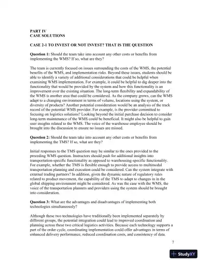 Contemporary Logistics , 12th Edition Solution Manual - Page 17 preview image