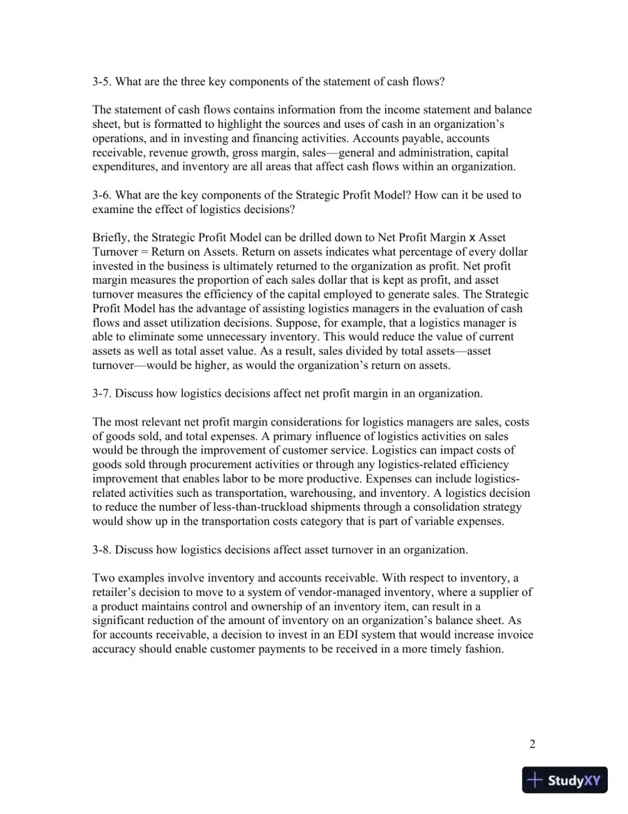Contemporary Logistics , 12th Edition Solution Manual, page 20