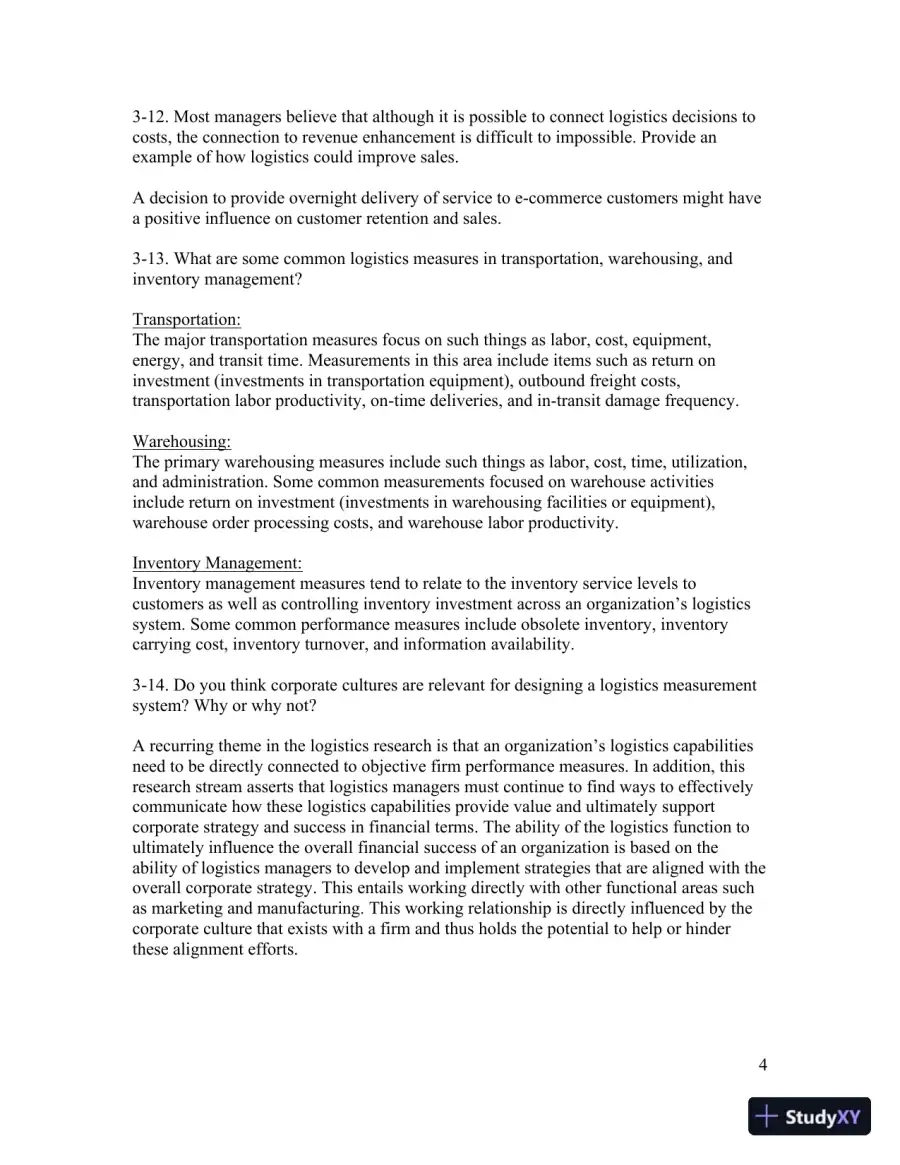 Contemporary Logistics , 12th Edition Solution Manual, page 22