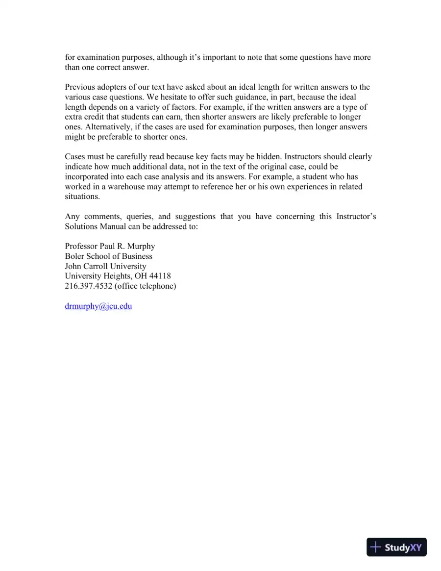 Contemporary Logistics , 12th Edition Solution Manual, page 3