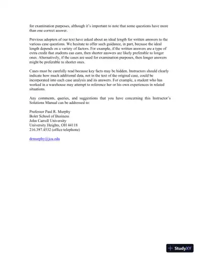 Contemporary Logistics , 12th Edition Solution Manual - Page 3 preview image