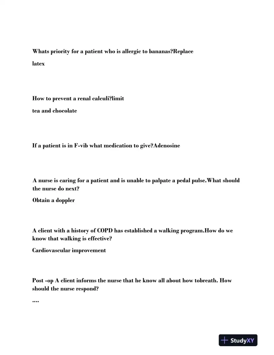 HESI RN Medical Surgical Final Exam With Answers (105 Solved Questions), page 3
