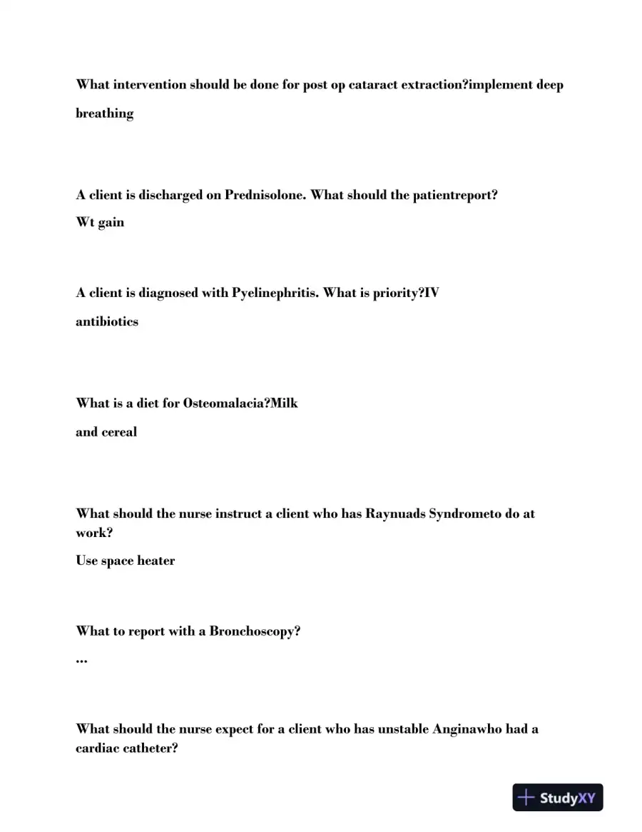HESI RN Medical Surgical Final Exam With Answers (105 Solved Questions), page 5