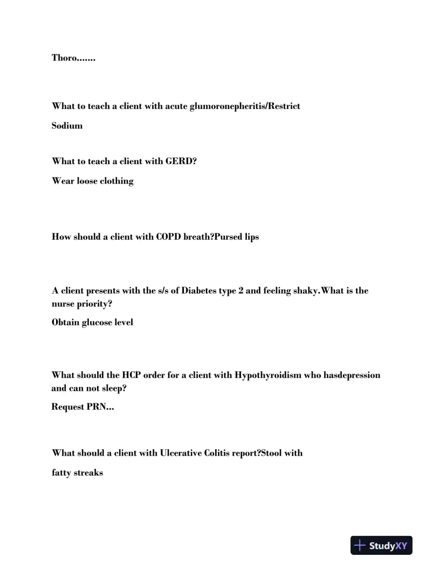 HESI RN Medical Surgical Final Exam With Answers (105 Solved Questions), page 6