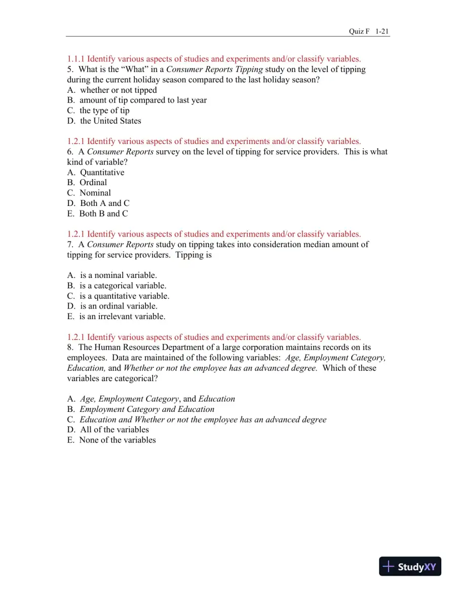 Test Bank for Business Statistics: A First Course, 3rd Edition, page 22