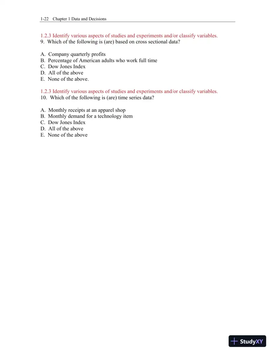 Test Bank for Business Statistics: A First Course, 3rd Edition, page 23