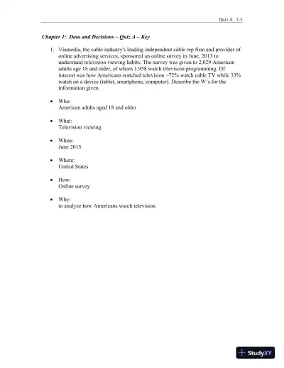 Test Bank for Business Statistics: A First Course, 3rd Edition - Page 4 preview image
