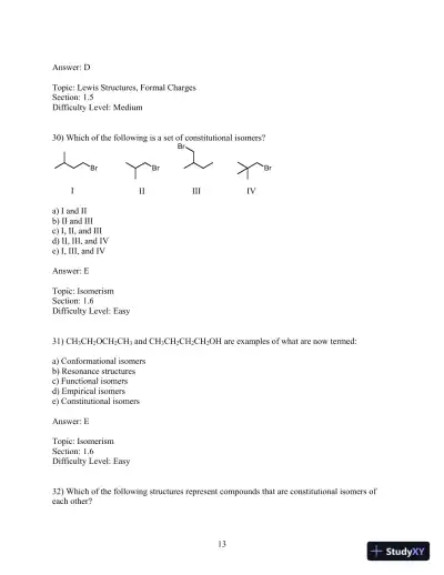 Organic Chemistry 11th Edition Test Bank - Page 14 preview image
