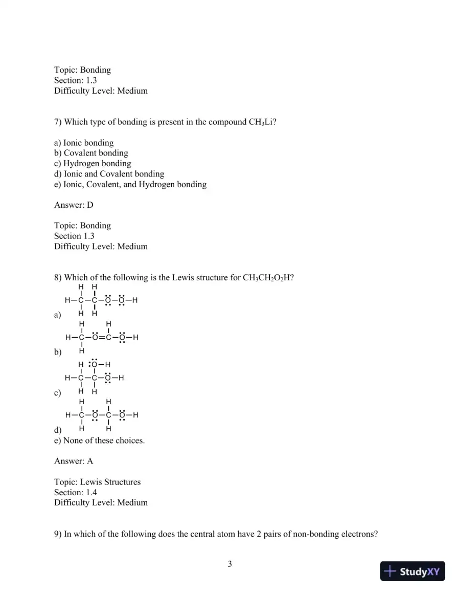 Organic Chemistry 11th Edition Test Bank, page 4