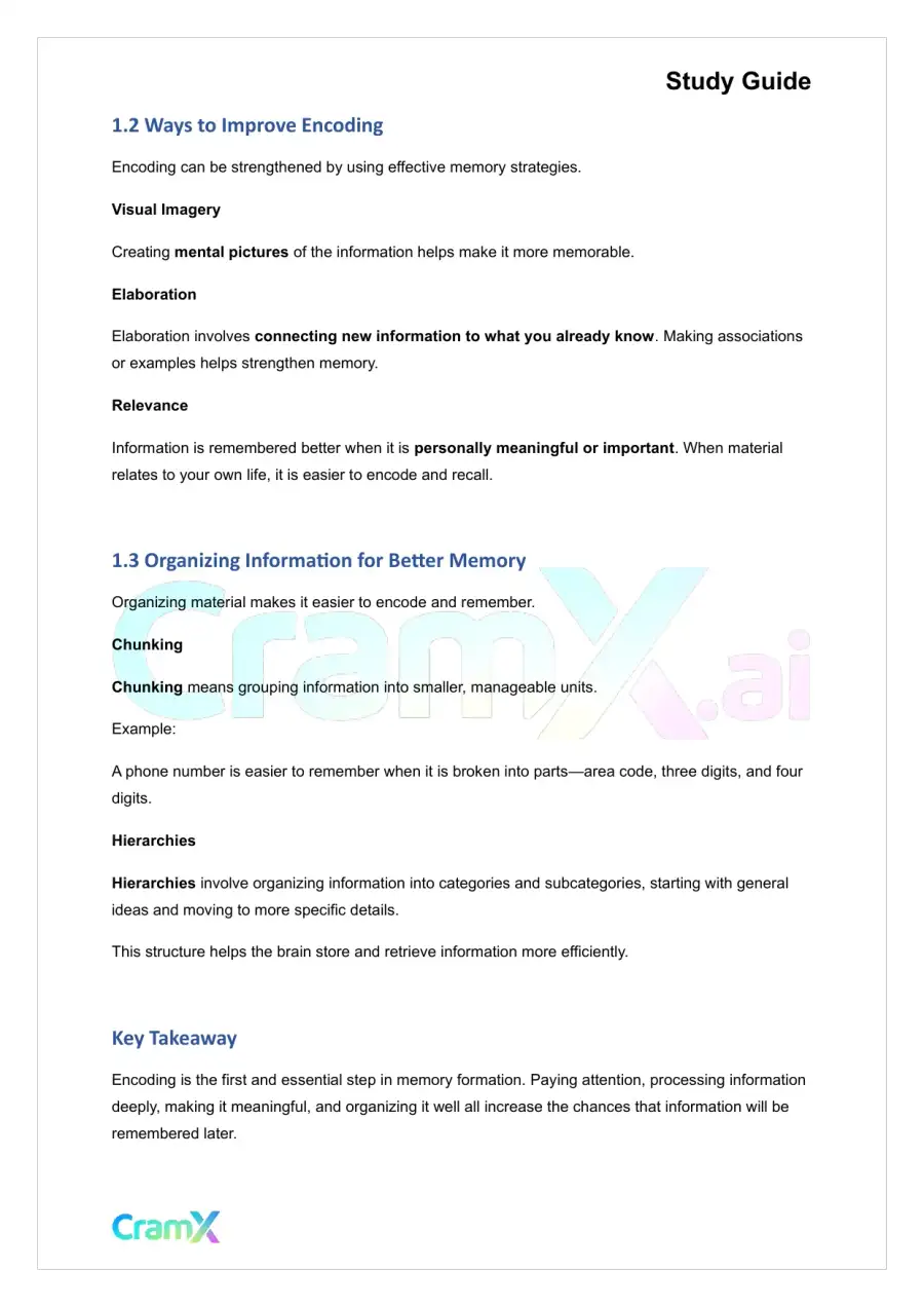 Psychology - Psychology Memory, page 2