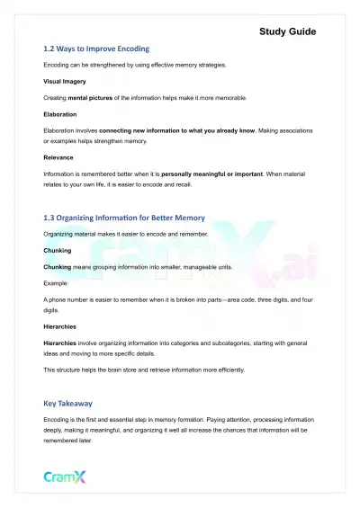 Psychology - Psychology Memory - Page 2 preview image