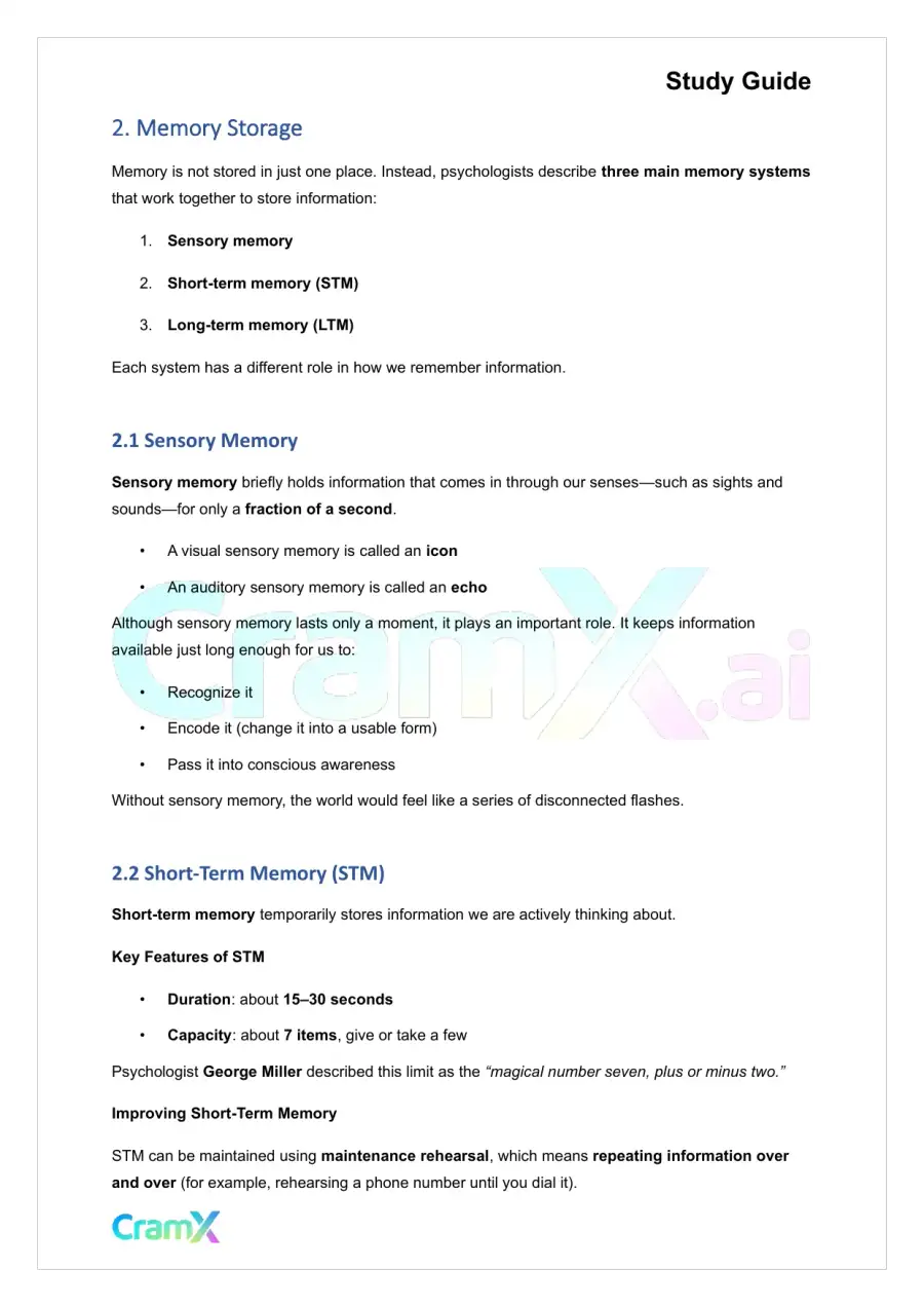Psychology - Psychology Memory, page 3