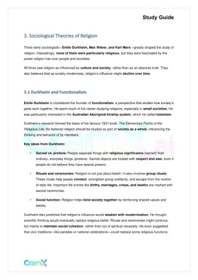 Sociology - Religion - Page 5 preview image