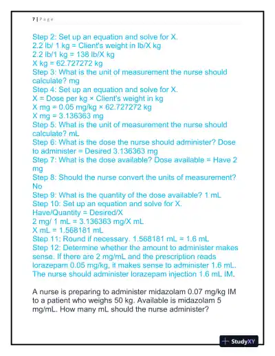 2024 ATI RN Fundamentals of Nursing Practice Exam With Answers (106 Solved Questions) - Page 8 preview image