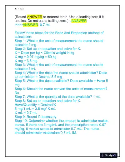 2024 ATI RN Fundamentals of Nursing Practice Exam With Answers (106 Solved Questions) - Page 9 preview image