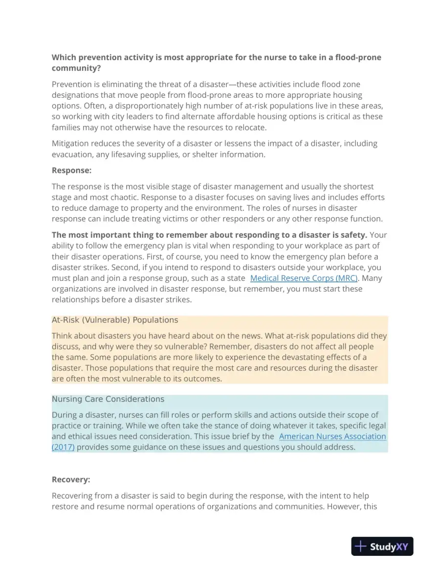 NR442 Community Health Week 6 With Answers (60 Solved Questions), page 6
