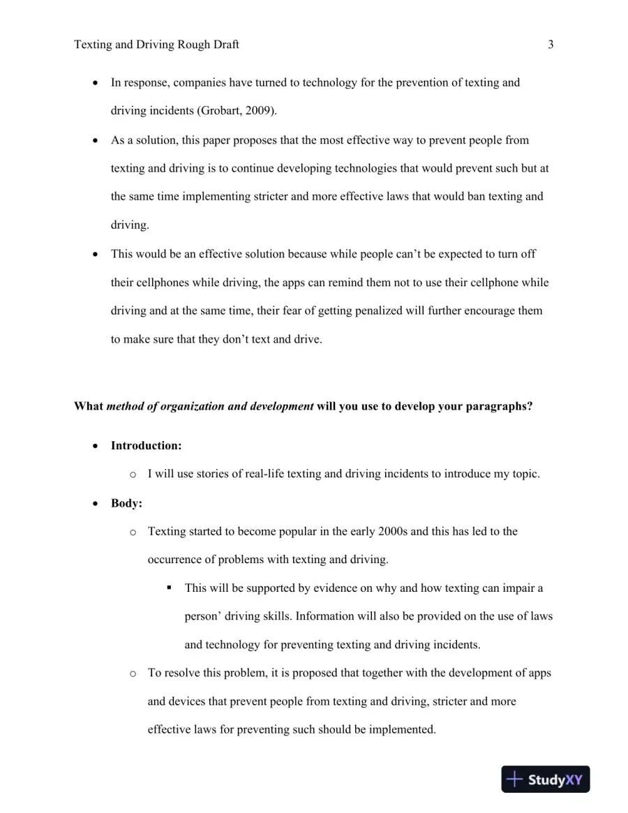 Texting and Driving Rough Draft Devry University, page 4