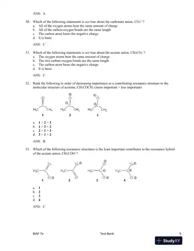 Test Bank For Organic Chemistry, 7th Edition - Page 10 preview image