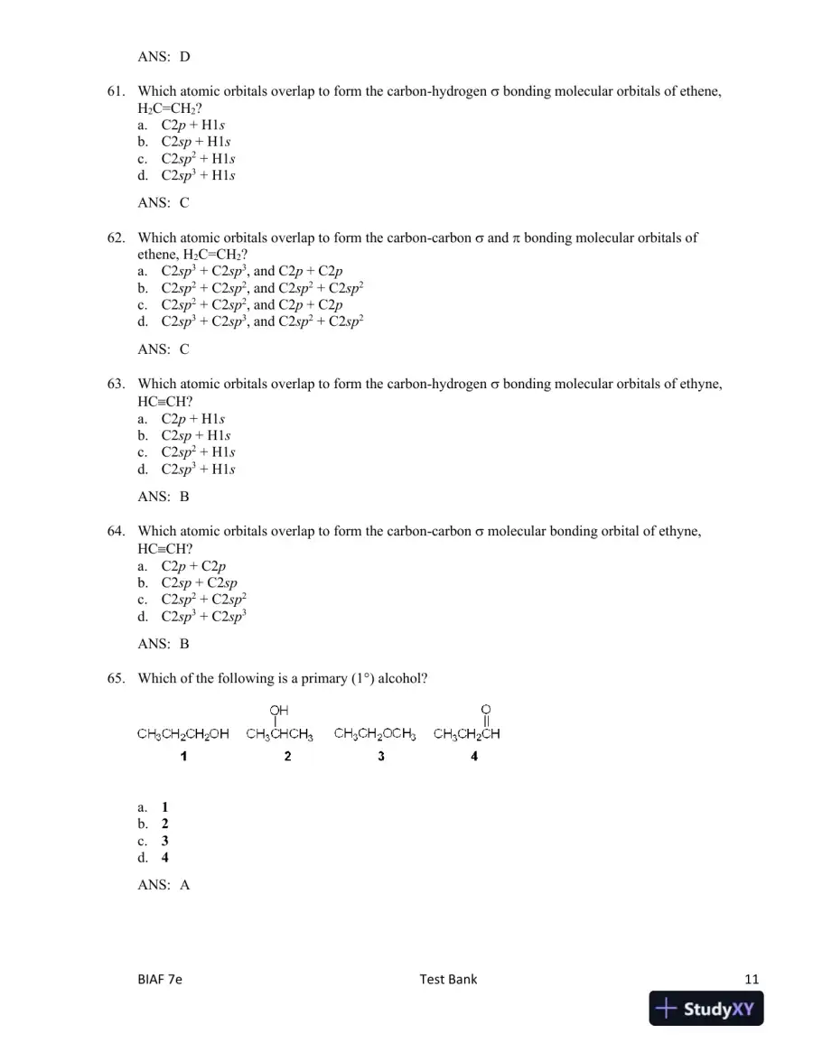 Test Bank For Organic Chemistry, 7th Edition, page 12