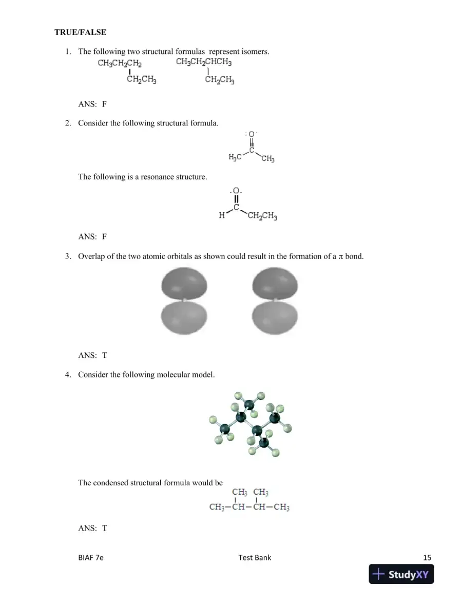 Test Bank For Organic Chemistry, 7th Edition, page 16