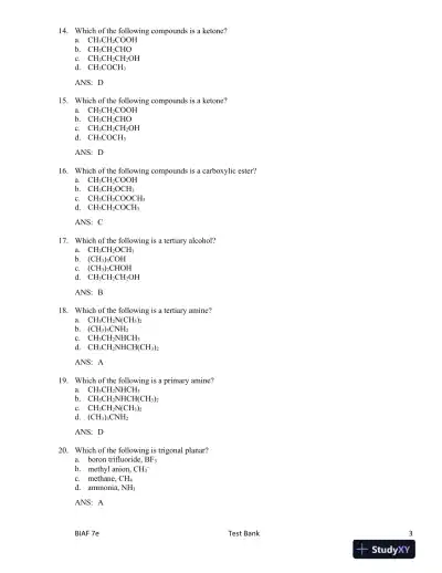 Test Bank For Organic Chemistry, 7th Edition - Page 4 preview image