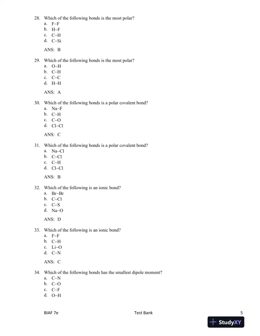 Test Bank For Organic Chemistry, 7th Edition, page 6