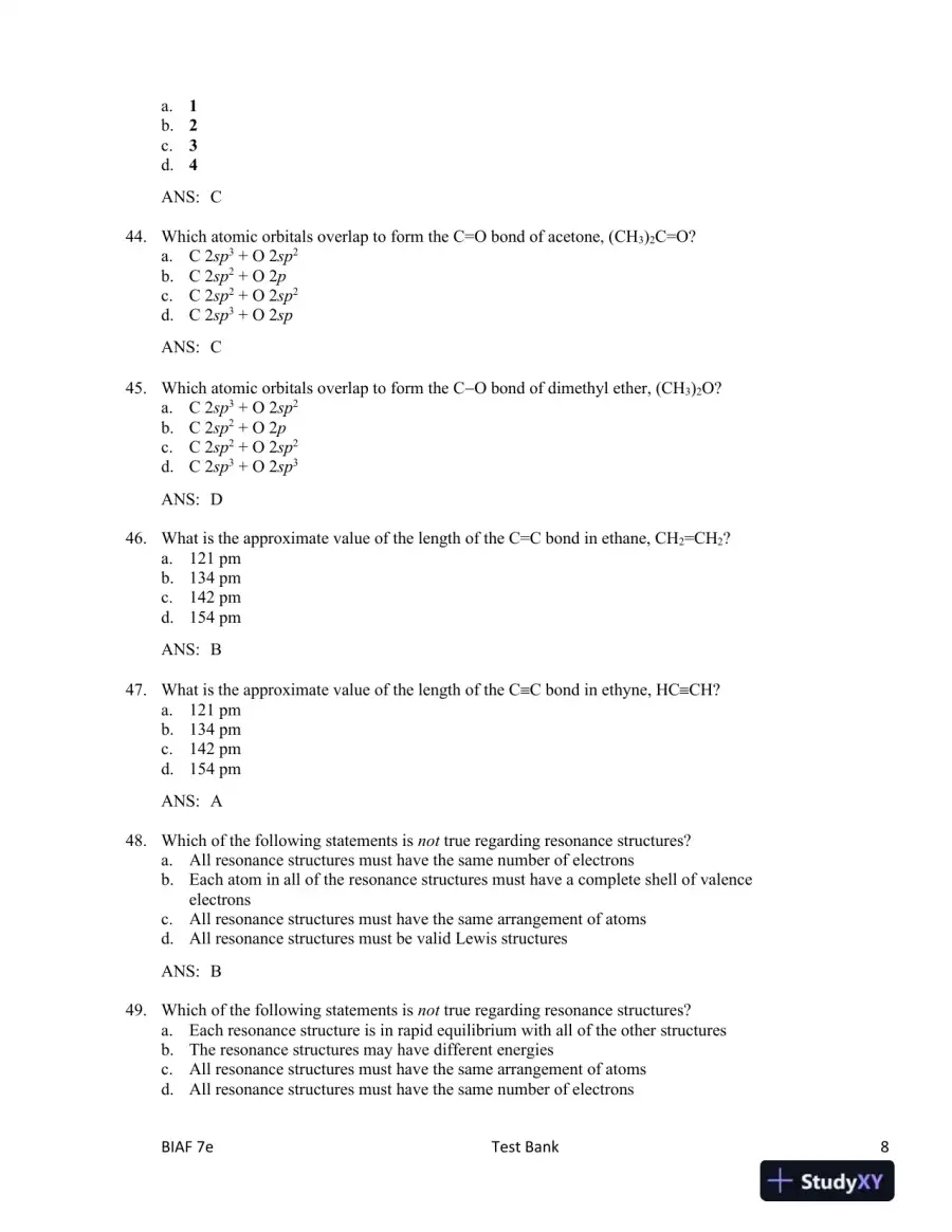 Test Bank For Organic Chemistry, 7th Edition, page 9