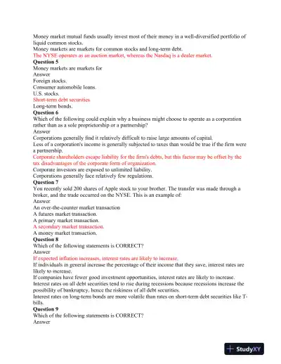 FIN 534 Midterm Exam Part 1& 2 - Page 3 preview image