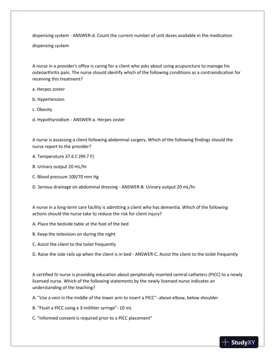 2023-2024 ATI Nursing Diagnosis Virtual Predictor Green Light Real Exam With Answers (180 Solved Questions), page 14