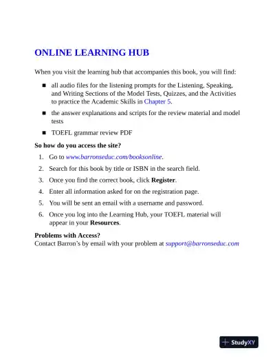 TOEFL iBT Premium with 8 Online Practice Tests + Online Audio, Eighteenth Edition (2024) - Page 11 preview image