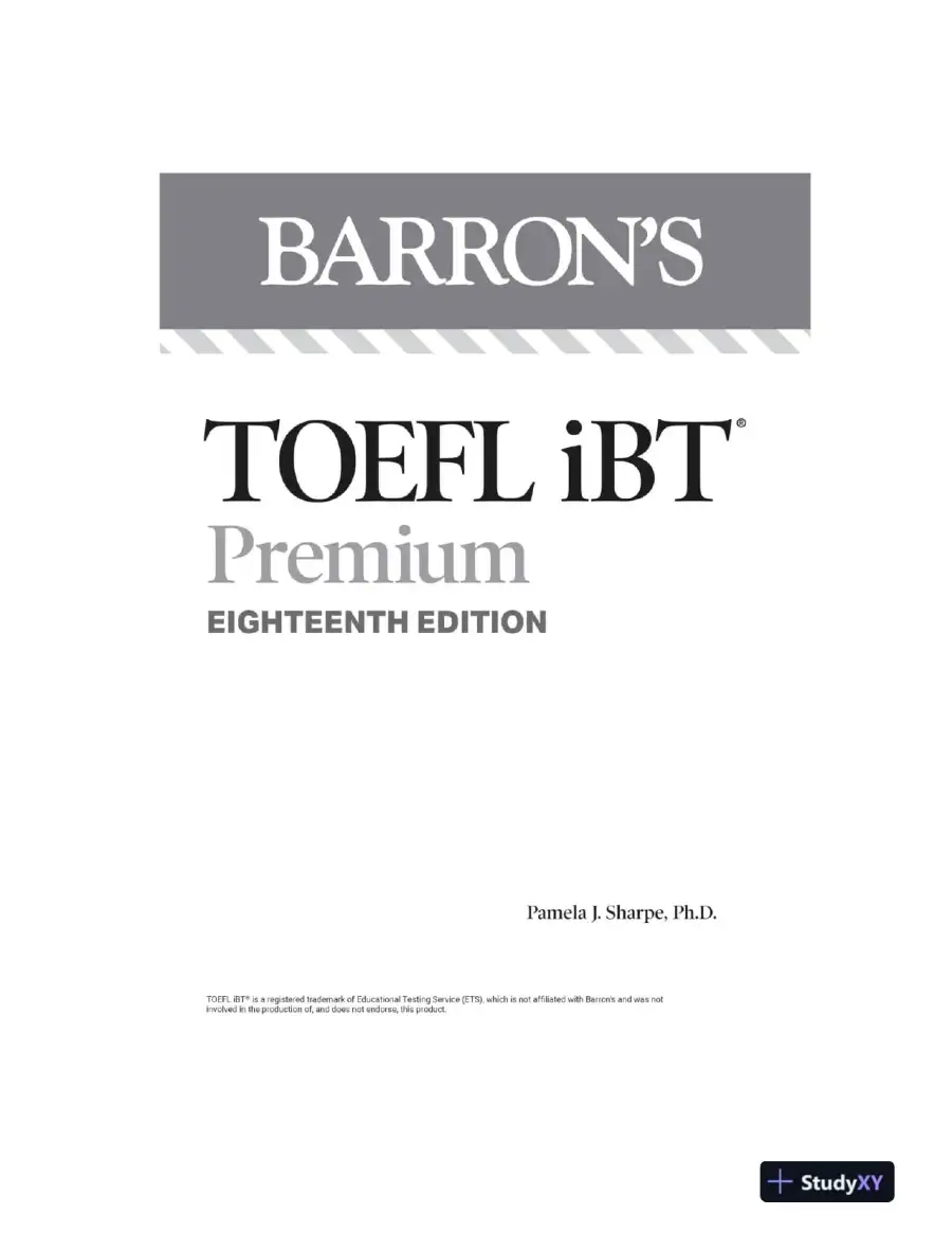 TOEFL iBT Premium with 8 Online Practice Tests + Online Audio, Eighteenth Edition (2024), page 4