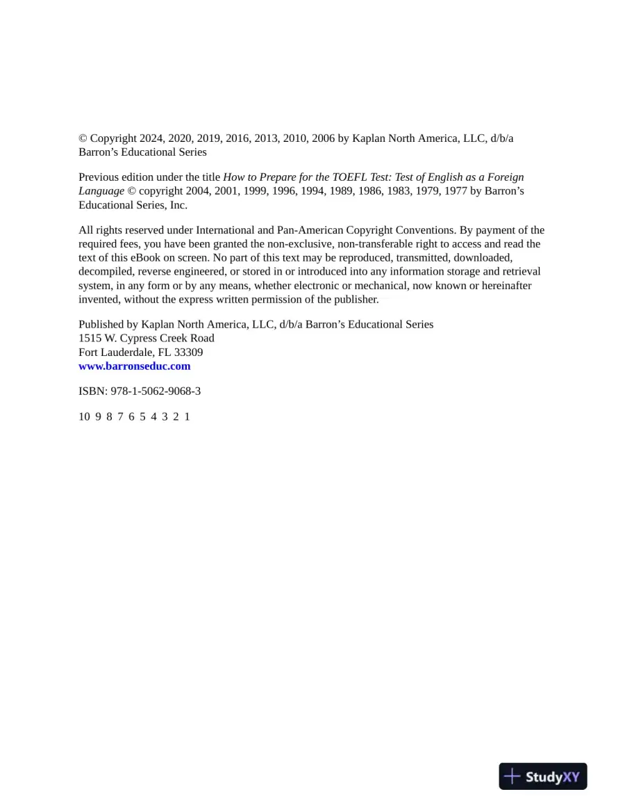 TOEFL iBT Premium with 8 Online Practice Tests + Online Audio, Eighteenth Edition (2024), page 7
