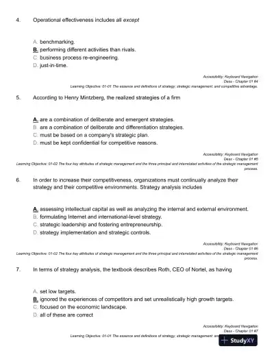 Strategic Management : Creating Competitive Advantages 4th Canadian Edition Test Bank - Page 14 preview image