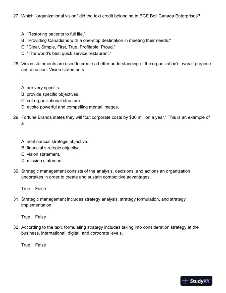 Strategic Management : Creating Competitive Advantages 4th Canadian Edition Test Bank, page 8