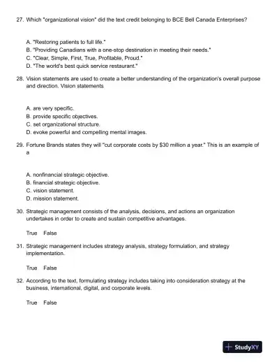 Strategic Management : Creating Competitive Advantages 4th Canadian Edition Test Bank - Page 8 preview image