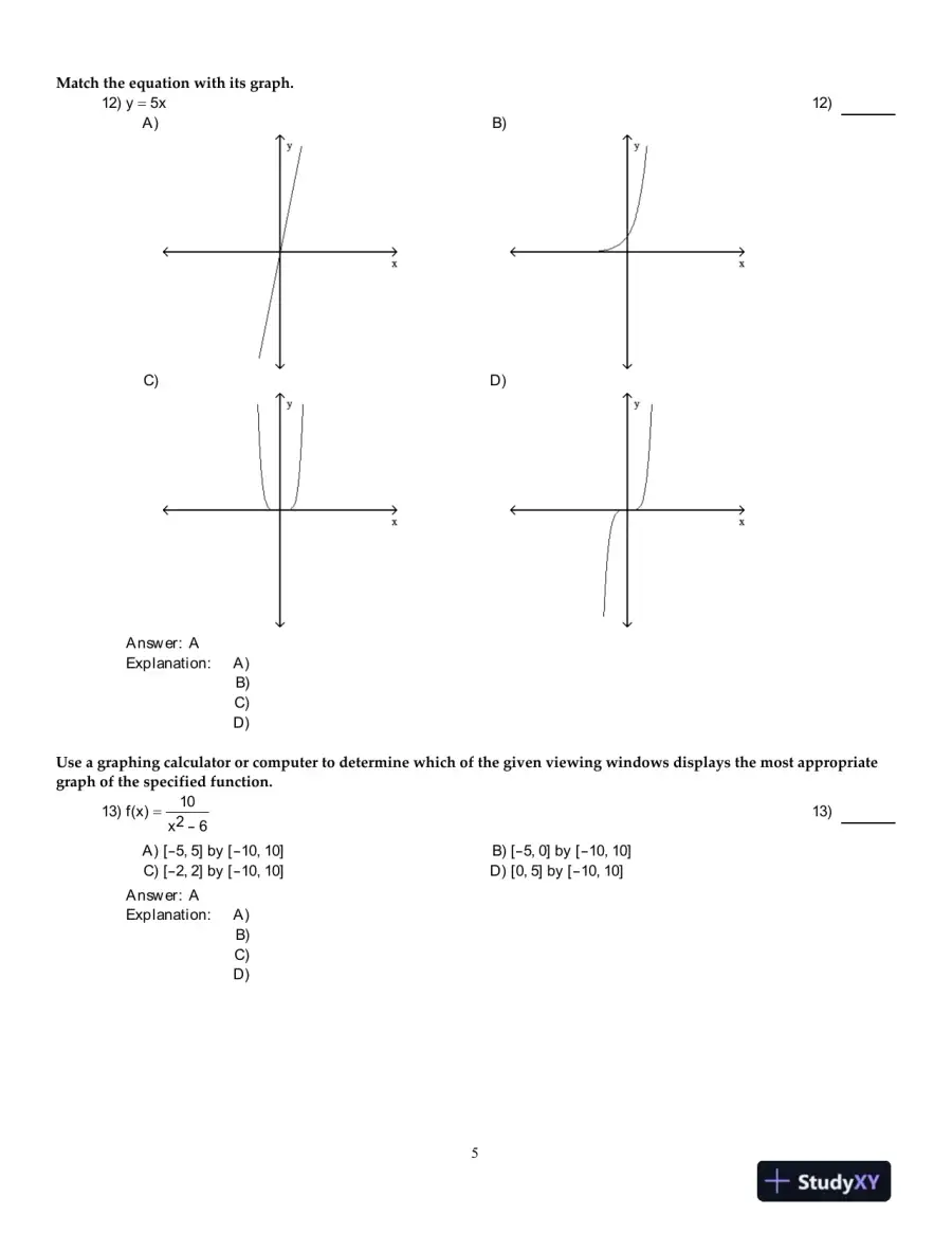 Thomas' Calculus: Early Transcendentals, Single Variable , 12th Edition Test Bank, page 6