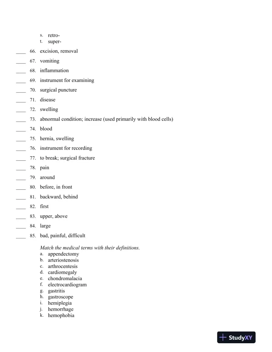 Medical Terminology Express: A Short-Course Approach by Body System 2nd Edition Test Bank, page 10
