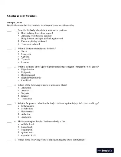 Medical Terminology Express: A Short-Course Approach by Body System 2nd Edition Test Bank - Page 15 preview image