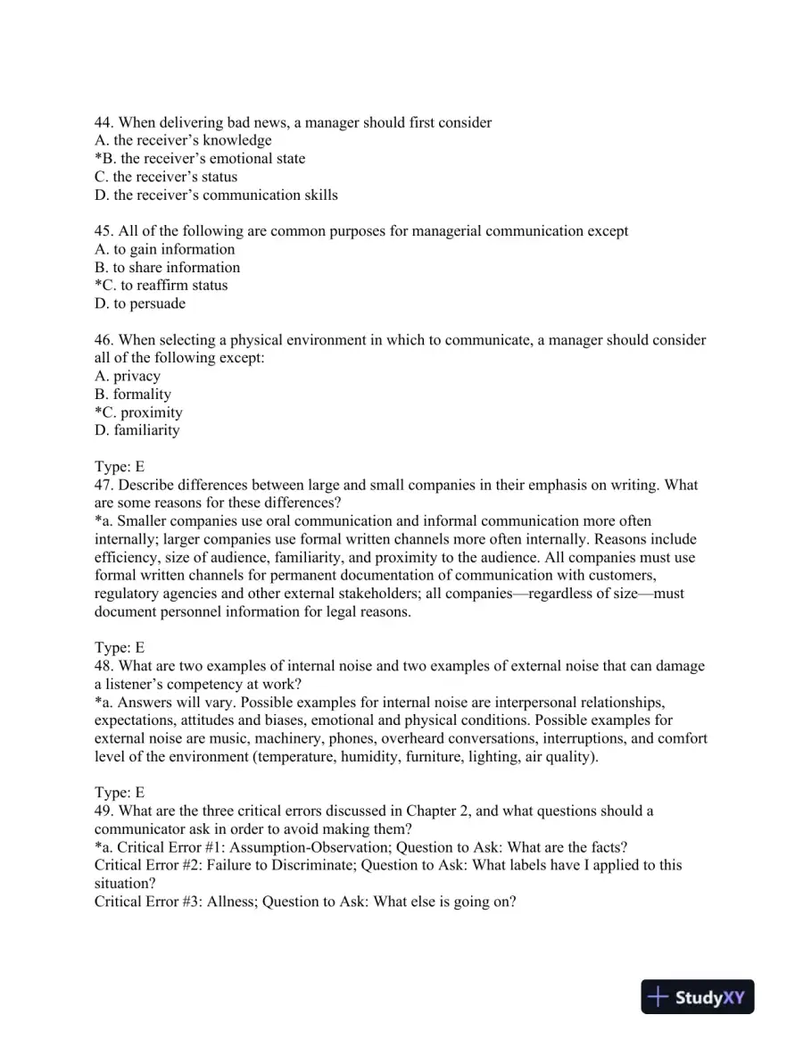 Managerial Communication: Strategies and Applications Sixth Edition Test Bank, page 14