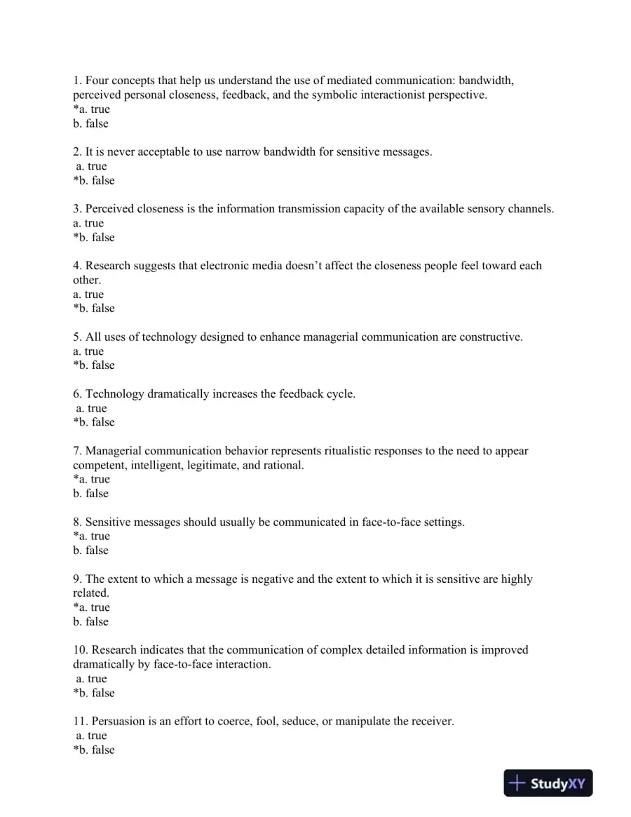Managerial Communication: Strategies and Applications Sixth Edition Test Bank, page 16