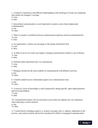 Managerial Communication: Strategies and Applications Sixth Edition Test Bank - Page 9 preview image