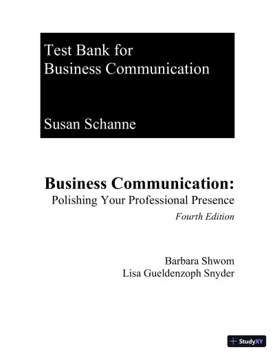 Test Bank for Business Communication: Polishing Your Professional Presence, 4th Edition - Page 1 preview image