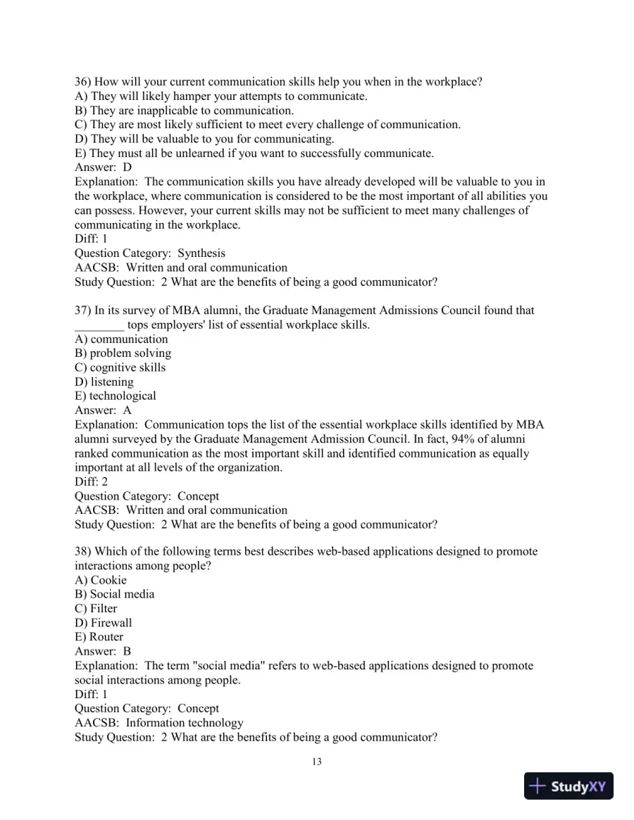 Test Bank for Business Communication: Polishing Your Professional Presence, 4th Edition, page 15