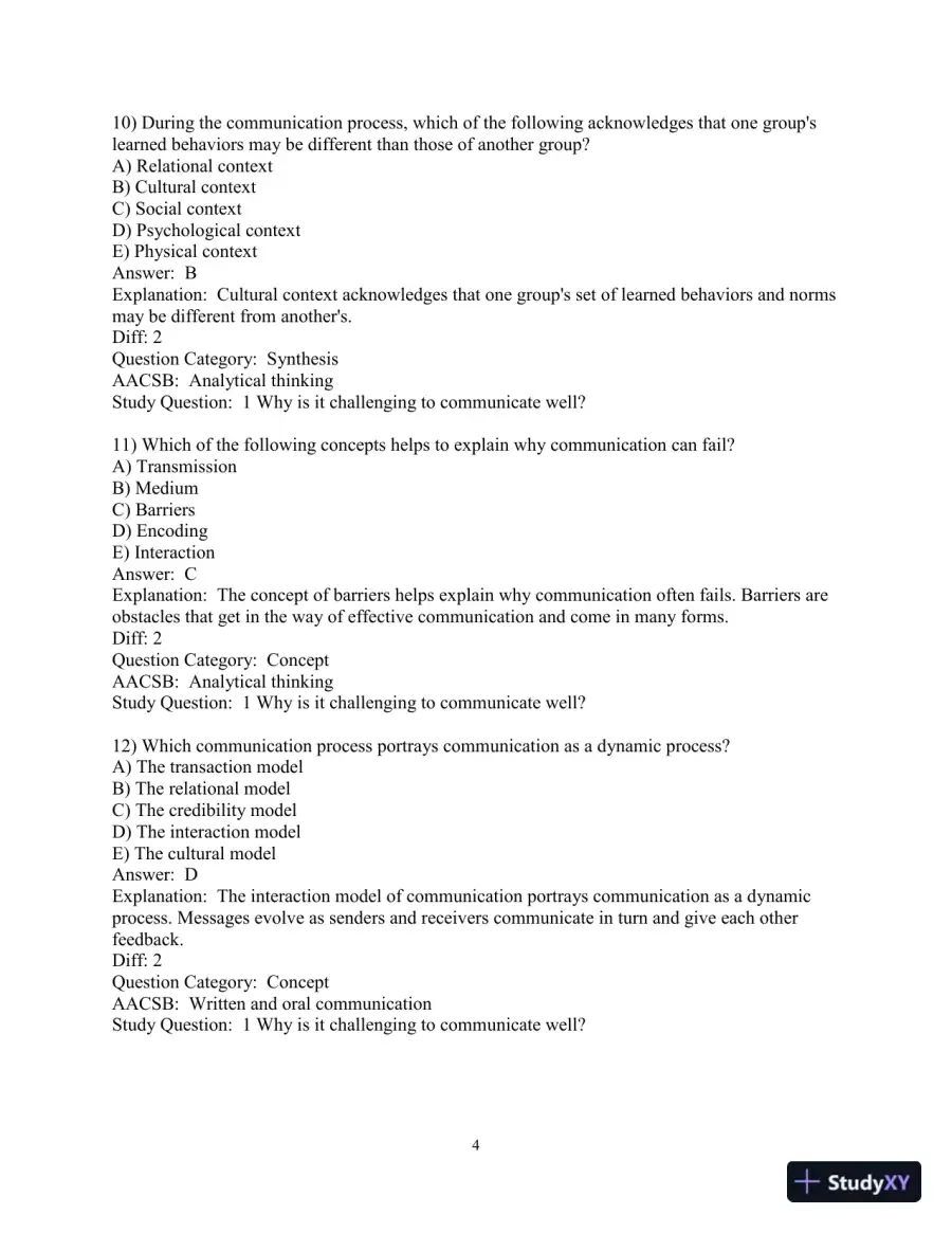 Test Bank for Business Communication: Polishing Your Professional Presence, 4th Edition, page 6