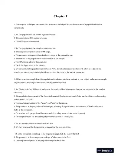 Solution Manual for Statistics for Management and Economics, Abbreviated, 11th Edition - Page 1 preview image